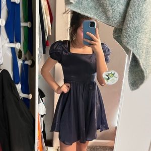 alter’d state iridescent flowy puffer sleeve mini dress!